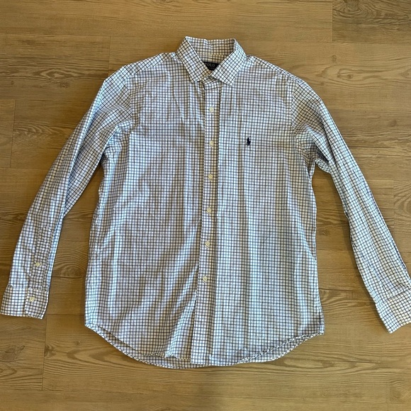 Ralph Lauren Blue Label Men’s Button down shirt plaid blue size Large - Picture 5 of 8